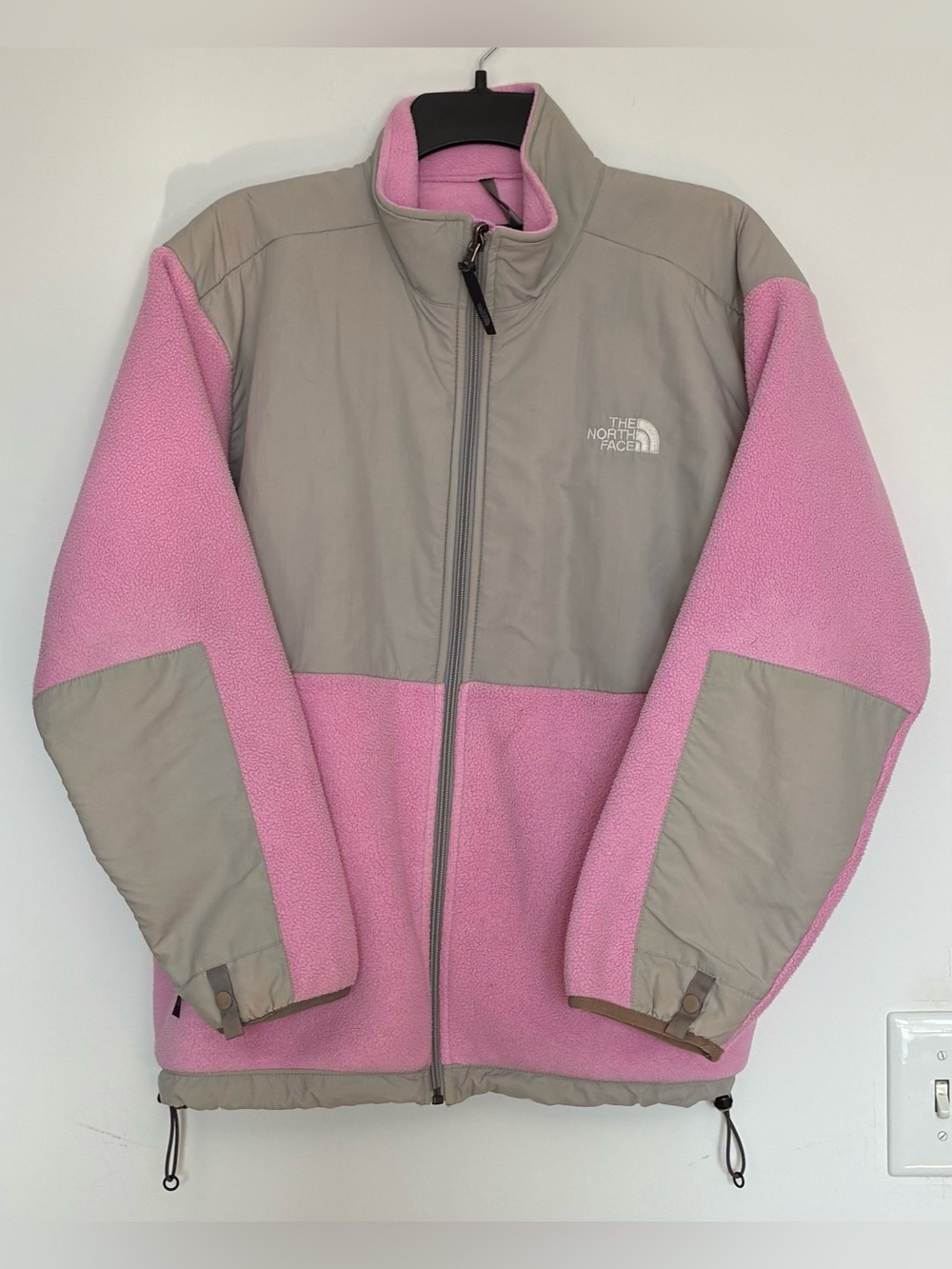Vintage Y2K 2000s Youth XL The North Face Pink and Gray Fleece Jacket